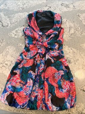Samuel Dong Multicolor Floral Print Mini Dress - Pink, Blue, Teal, Black